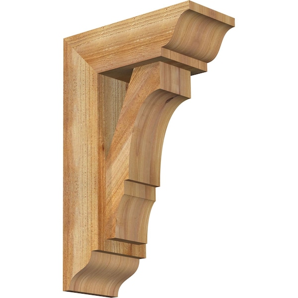 Ekena Millwork Balboa Traditional Rough Sawn Bracket w/ Offset Brace, Western Red Cedar, 6"W x 14"D x 22"H BKT0604X14X22BOA01RWR - main